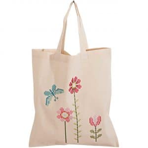 Rico Design Stickpackung Tasche Blüten 38x45cm