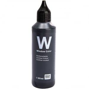 Rico Design Window Color Konturenfarbe schwarz 80ml