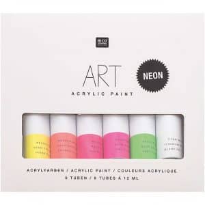 Rico Design ART Künstler Acrylfarben-Set Neon 6x12ml