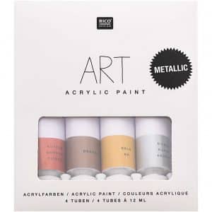 Rico Design ART Künstler Acrylfarben-Set Celebration Metallic-Farben 4x12ml