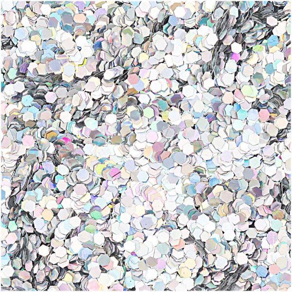 Rico Design Hologramm Glitter große Flakes 17g silber