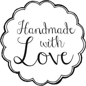 Rico Design Stempel rund handmade with love 3