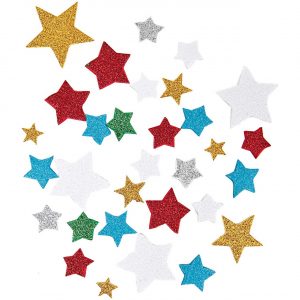 Rico Design Moosgummi Sterne Glitter selbstklebend