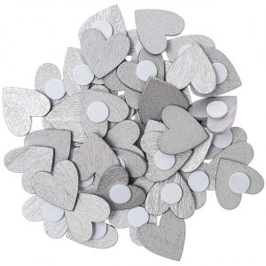 Ohhh! Lovely! Holzsticker Herz 48 Stück silber