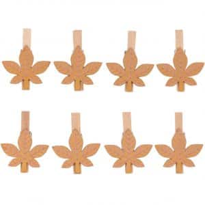 Ohhh! Lovely! Holzclips Blatt braun 3cm 8 Stück