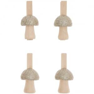 Ohhh! Lovely! Holzclips Pilz mit Glitter natur-gold 4