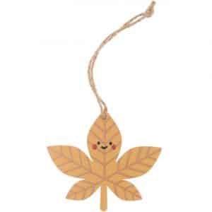Ohhh! Lovely! Holzanhänger Herbstblatt braun 8x7cm