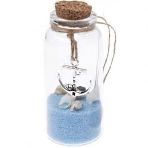 Ohhh! Lovely! Hänger Flasche mit Sand und Muscheln hellblau 7