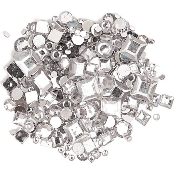 Rico Design Strass Mix Kreis und Quadrat transparent ca. 800 Stück