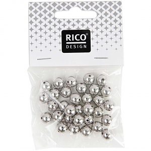 Rico Design Perlen silber 4mm 80 Stück