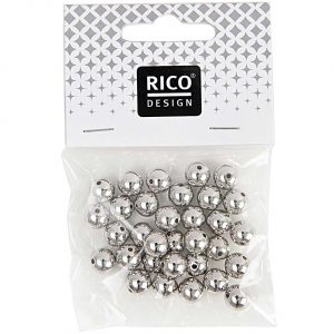 Rico Design Perlen silber 8mm 32 Stück