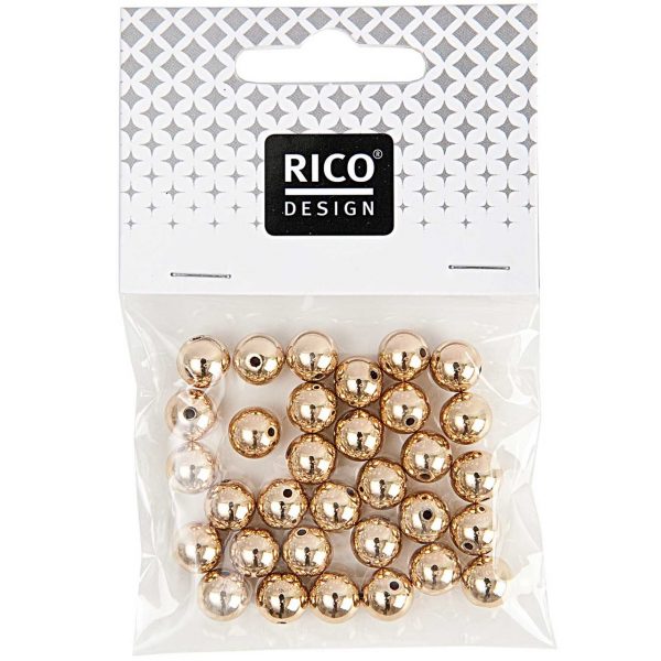 Rico Design Perlen gold 6mm 60 Stück