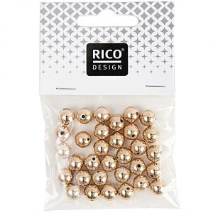 Rico Design Perlen gold 10mm 15 Stück