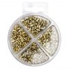 Kunststoff-Perlen Set Olive 15g gold