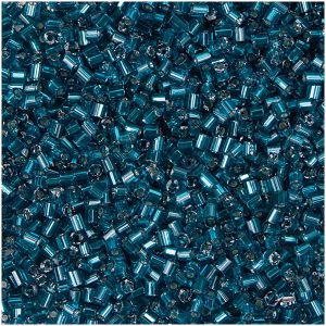 Rico Design Rocailles 2cut Perlen 2mm 14g petrol/silber