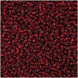 Rico Design Rocailles Perlen 2mm 14g rot/silber