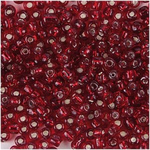 Rico Design Rocailles Perlen 4mm 14g rot/silber