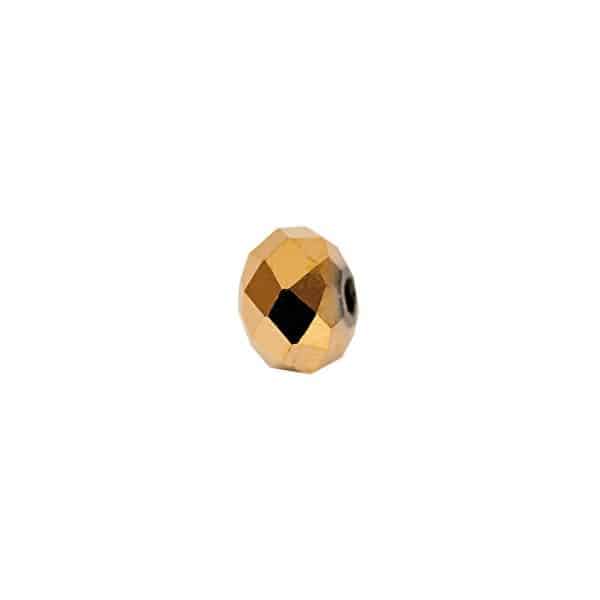 Rico Design Glasschliff-Diskus Perlen 6mm 12 Stück gold