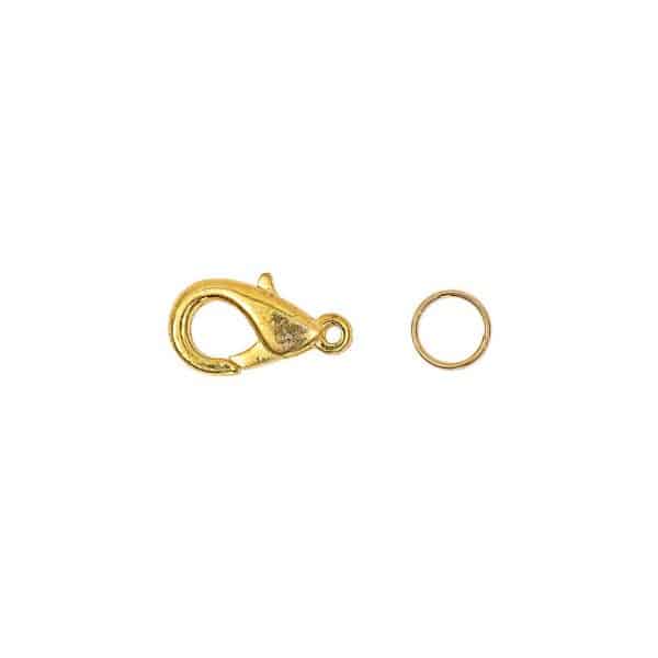 Jewellery Made by Me Karabiner mit 2 Federringe gold 16mm