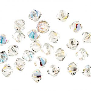 Swarovski® Glasschliff-Perle crystal AB 4mm 25 Stück