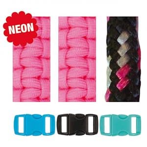 Jewellery Made by Me Paracord Set neonpink-schwarz 4mm 6teilig