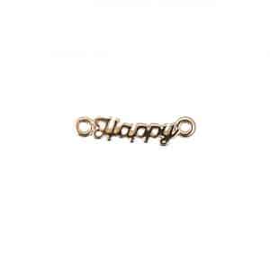 Jewellery Made by Me Schriftzug Happy gold 19x6mm