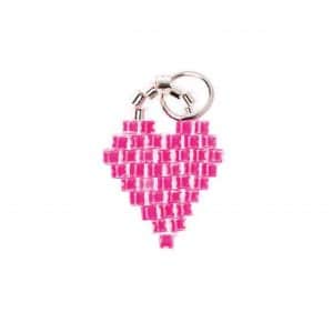 Mix it Up - Jewellery Brick Stitch Herz neon pink 11x16mm