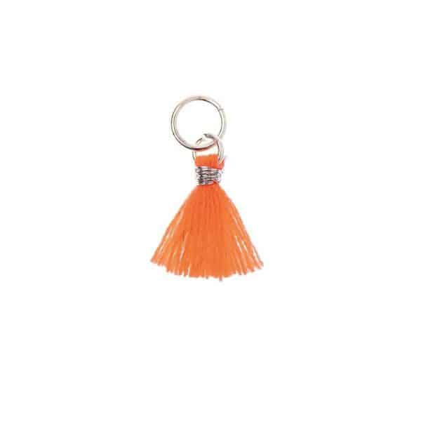 Mix it Up - Jewellery Mini-Quaste 11mm silber-neonorange