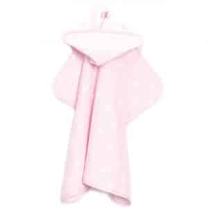 Rico Design Badetuch mit Kapuze gepunktet 80x70cm rosa-weiß