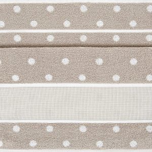 Rico Design Handtuch mit weißen Punkten 50x100cm beige-weiß