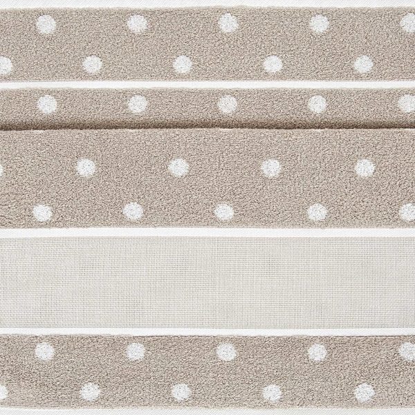 Rico Design Handtuch mit weißen Punkten 50x100cm beige-weiß