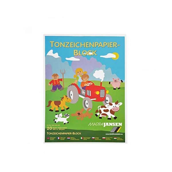 MARPA JANSEN Tonzeichenpapier Block mehrfarbig A4 20 Blatt