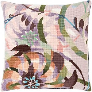 Rico Design Gobelin Kissen Blüten 40x40cm zum Sticken