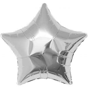 YEY! Let's Party Folienballon Stern 36cm silber