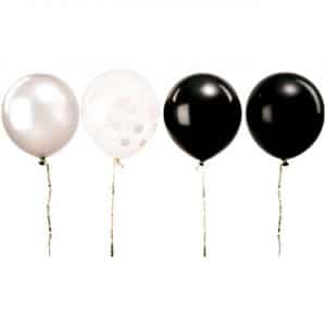 YEY! Let's Party Luftballon Mix schwarz-weiß 30cm 12 Stück