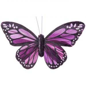 Schmetterling mit Clip 12cm aubergine