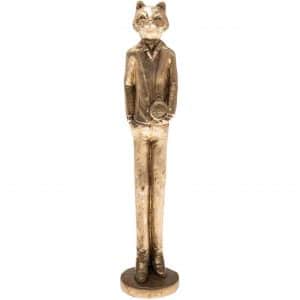 Deko-Katze stehend gold 22cm