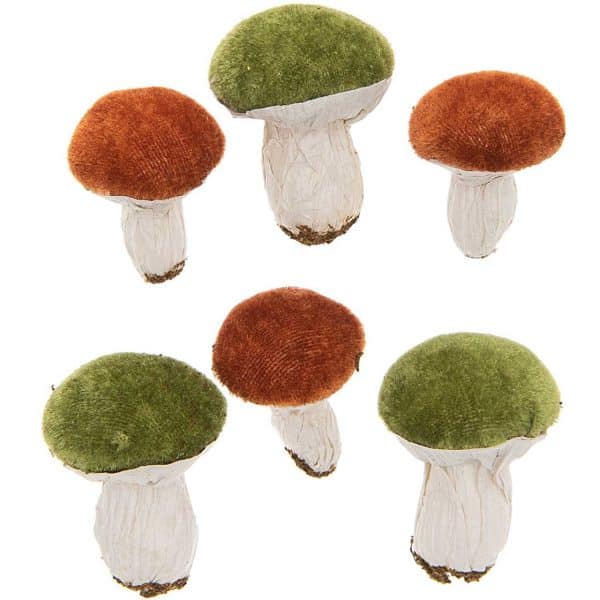 Pilz braun-grün 4-5cm 6 Stück