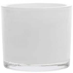 Teelichtglas 9x8cm weiß