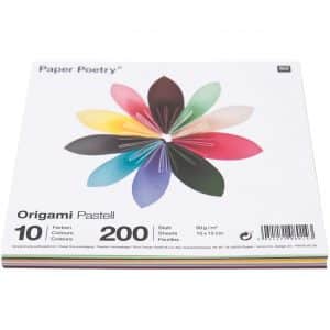 Paper Poetry Origami pastell 15x15cm 200 Blatt 10 Farben