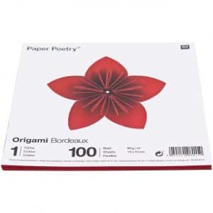 Paper Poetry Origami bordeaux 15x15cm 100 Blatt