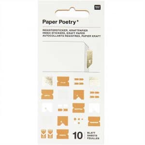 Paper Poetry Stickerbuch Register Kraftpapier 10 Blatt