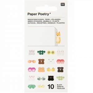 Paper Poetry Stickerbuch Register Tiere 10 Blatt