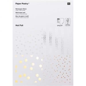 Paper Poetry Motivpapier Block Punkte 270g/m² 20 Blatt Hot Foil