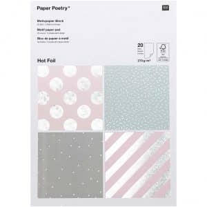 Paper Poetry Motivpapier Block hologramm 270g/m² 20 Blatt Hot Foil