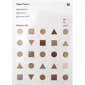 Paper Poetry Glitterpapierblock Glamour Mix DIN A4 10 Blatt