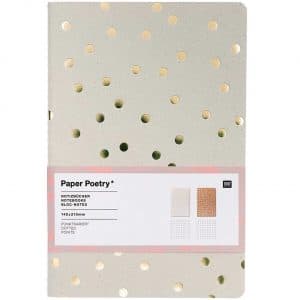 Paper Poetry Notizbücher karamell-grau A5 punktkariert 40 Seiten 2 Stück