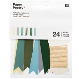 Paper Poetry Papieranhänger Fähnchen grün 1