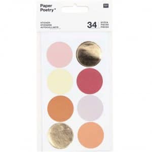 Paper Poetry Sticker Punkte & Streifen orange 4 Blatt