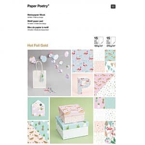 Paper Poetry Motivpapier Block 21x30cm 30 Blatt Hot Foil